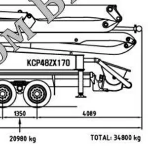 Автобетононасос KCP48ZX170 на базе грузовика Daewoo,  2014 года